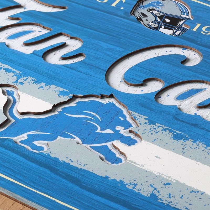 FOCO NFL Official Primary Logo Established 15" Fan Cave Wall Sign (Detroit Lions, One Size) - Image 2